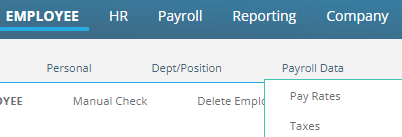 Employee: Payroll Data | Taxes screenshot
