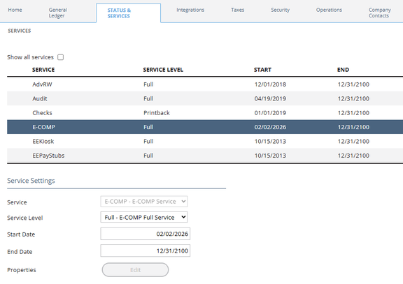 Add the E-Comp service