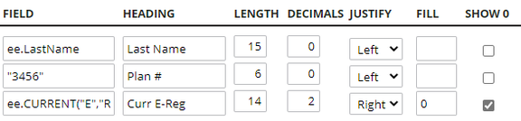 Sample formatting