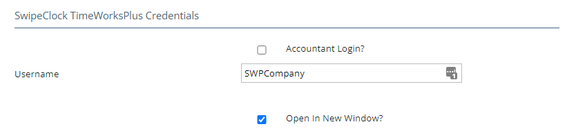User settings — Swipeclock login