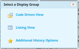 Select a Display Group dialogue
