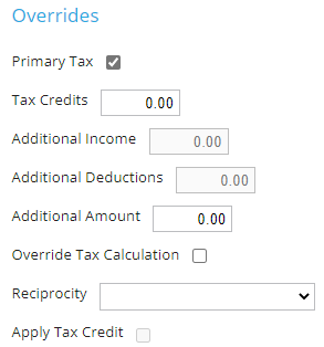 Employee: Payroll Data | Taxes screenshot