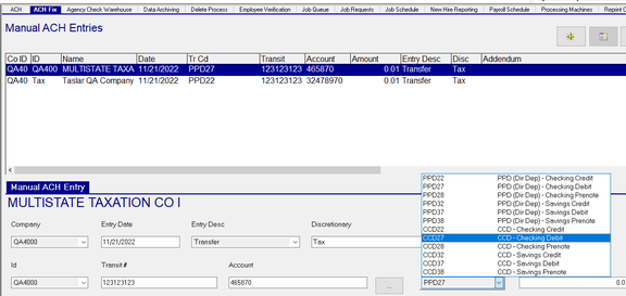 Trans Cd drop-down to change PPD to
CCD