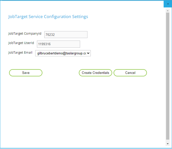 Create JobTarget credentials