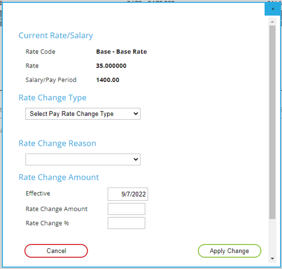 Employee: Payroll Data | Pay Rates screenshot