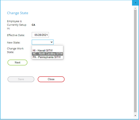 Employee: Payroll Data | Taxes screenshot