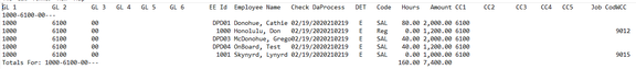 GL Data Export header