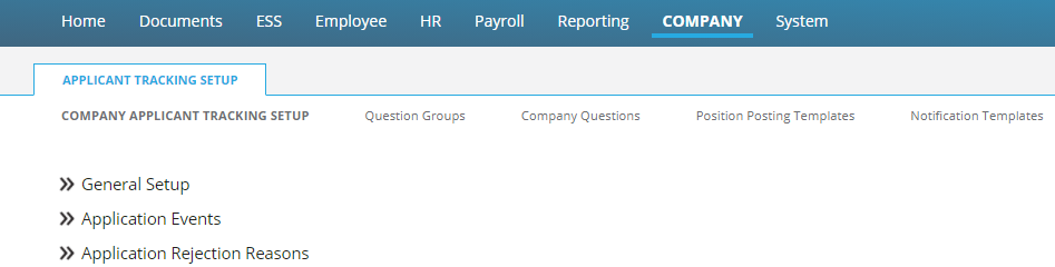 Fig. 16 — Company Applicant Tracking Setup