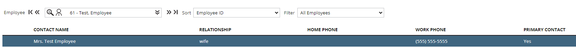 Employee: Personal | Emergency Contacts screenshot