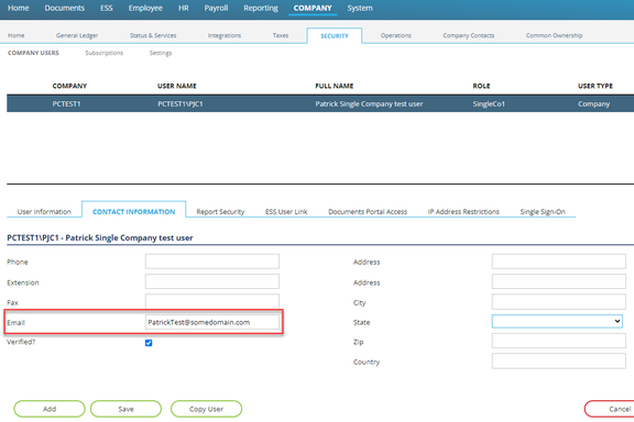 Review user email addresses