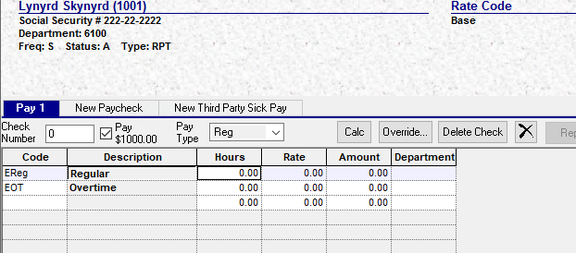 RPD Payroll Entry before sync