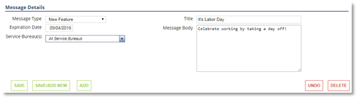 System Messages screenshot