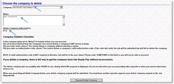 Delete Company form