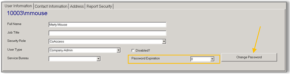 Users tab in Master Company