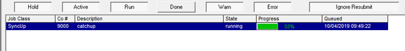 Catchup SyncUp job in queue