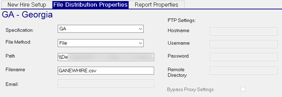 File Distribution Properties sub-tab