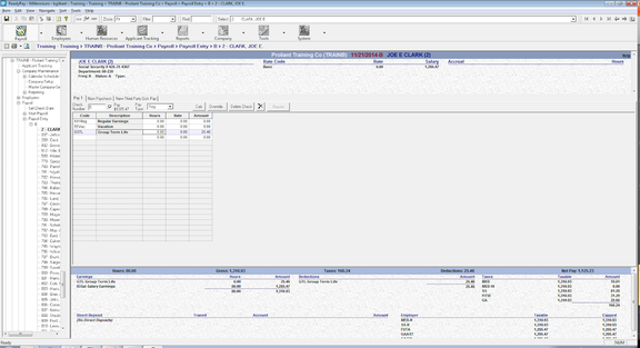 Year-End GTL in Payroll Entry