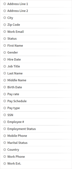 Suggested monitored fields
