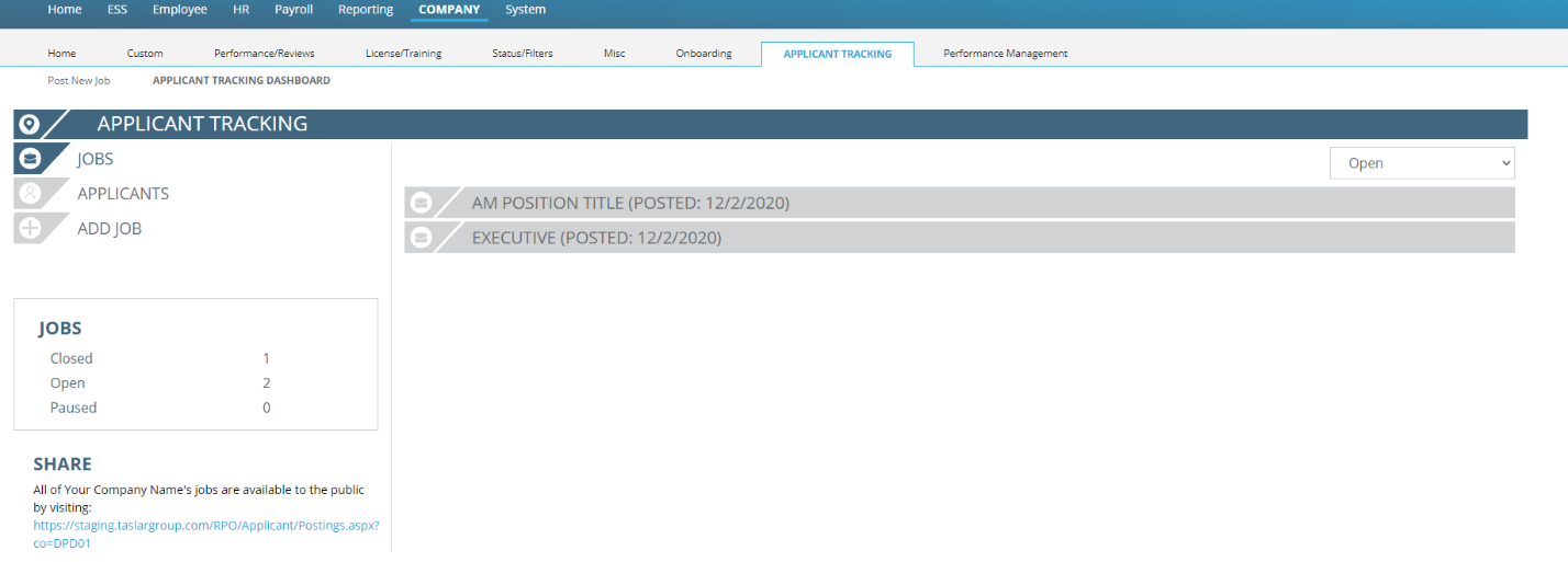 Fig. 37 — Applicant Tracking Dashboard