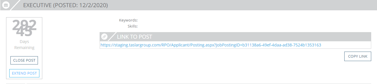 Fig. 44 — Job Posting section
