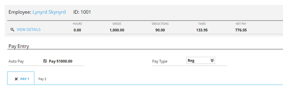 RPO Payroll Entry after sync