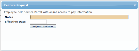 Request Feature form