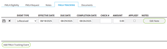 FMLA Tracking subtab