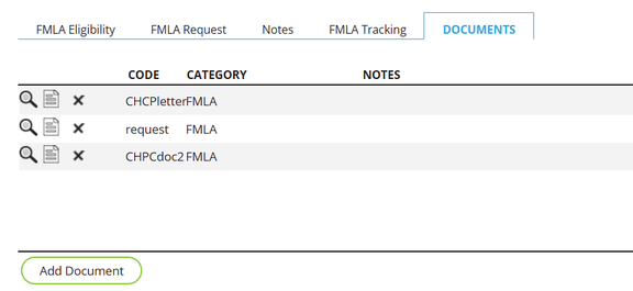 Documents subtab