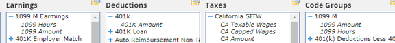 Earnings, Deductions, Taxes and Code Groups