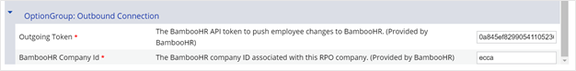Outgoing token and BambooHR company ID